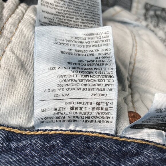 LEVIS 501 Jeans Mens 38x32 Original Straight Leg Button Fly Medium Wash Denim - Picture 10 of 16